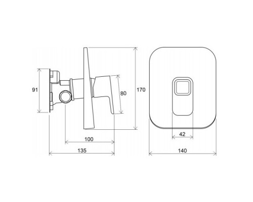 RAVAK X070069 TD 062.00 Смеситель скрыт. монтажа без переключателя