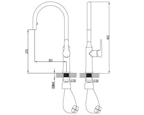 RAVAK X070078 KM 017.00 Смеситель с выдвижной лейкой