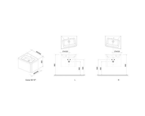 RAVAK X000000742 SD- 10 ° 550 R Тумба под умывальник Белый