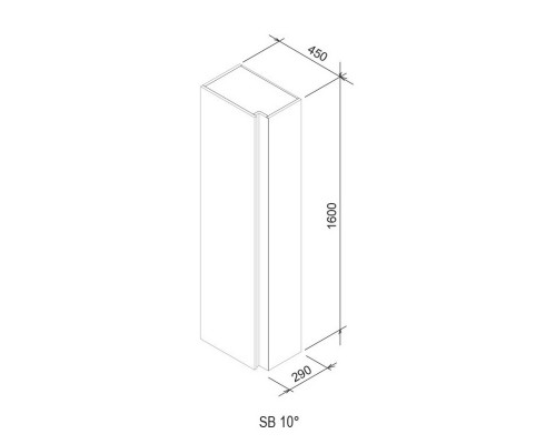 RAVAK X000000751 SB 10 ° 450 Пенал боковой Белый