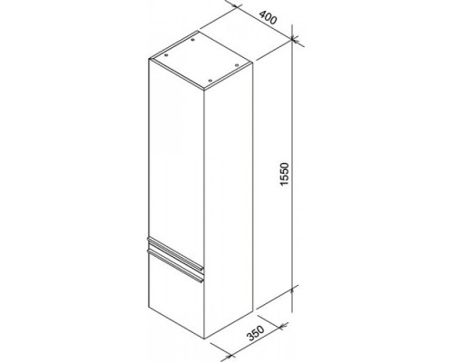 RAVAK X000000761 SB 400 Clear L Пенал Белый / Белый