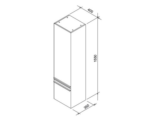 RAVAK X000000763 SB 400 Clear R Пенал Белый / Белый