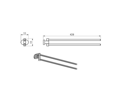 RAVAK X07P319 CR 340.00 Поворотный держатель для полотенца
