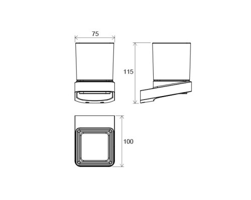 RAVAK X07P321 TD 210 Держатель со стаканом для зубных щеток (стекло)