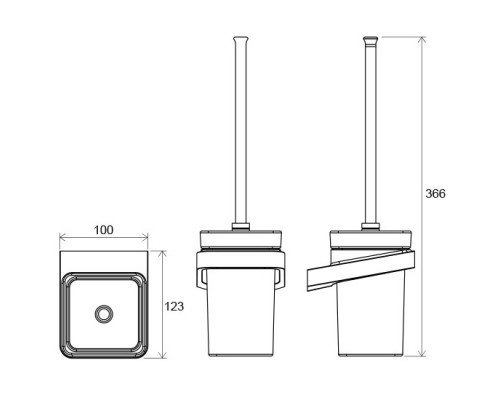 RAVAK X07P330 TD 410 Щетка для унитаза с держателем (стекло)