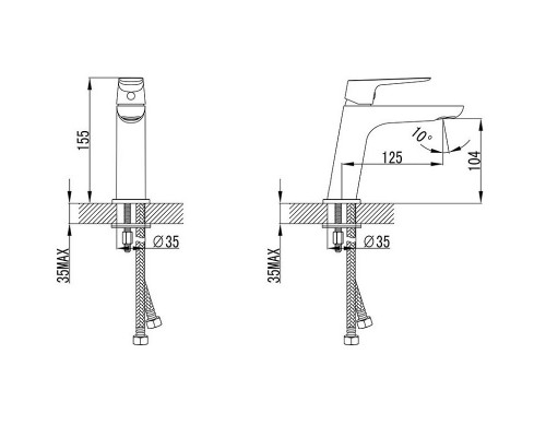 RAVAK X070080 CL 012.00 Смеситель для умывальника 140 без открывания стока