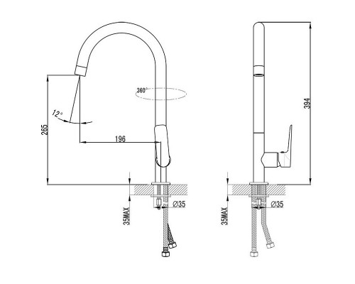 RAVAK X070085 CL 016.00 Смеситель для кухни 170 без открывания стока