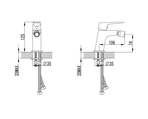 RAVAK X070082 CL 055.00 Смеситель для биде с открыванием стока