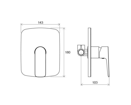 RAVAK X070087 CL 062.00 Смеситель скрытого монтажа для душа без переключателя