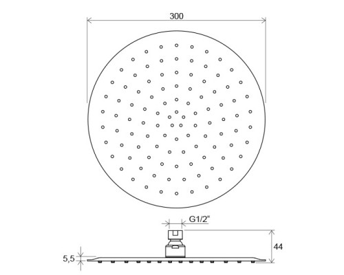 RAVAK X07P336 984.00 Верхний душ Slim, Chrome круглый 300 мм