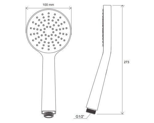 RAVAK X07P343 960.00 Лейка ручного душа Flat S - 1 функция 100 мм