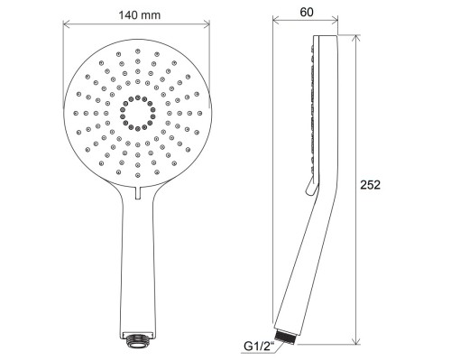 RAVAK X07P344 961.00 Лейка ручного душа Flat XXL, 3 функции 140 мм