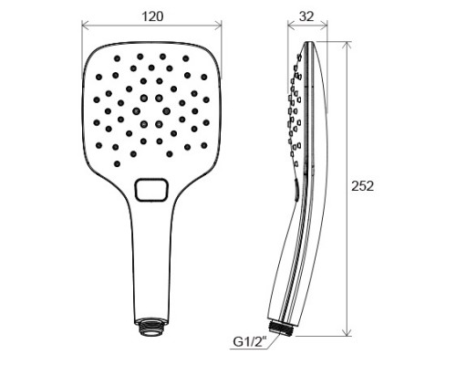 RAVAK X07P350 959.00 Лейка ручного душа Air, 1 функция - хром, 120 мм