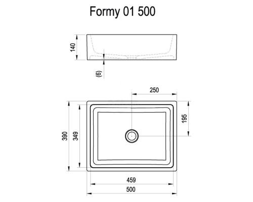 RAVAK XJL01250000 Умывальник FORMY 01500 D белый без перелива