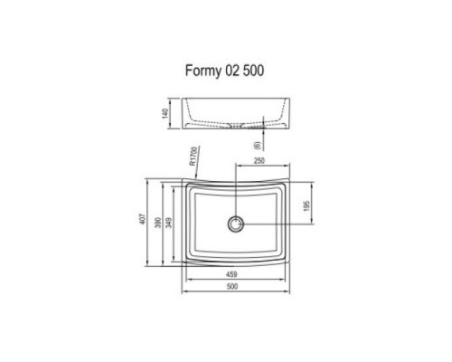 RAVAK XJM01250000 Умывальник FORMY 02500 D белый без перелива