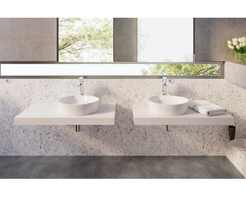 RAVAK XJN01300004 Умывальник MOON 3 Белый с отверстиями без перелива