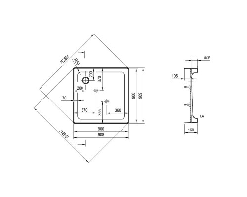 RAVAK XАU0000011 Поддон MODENA 90 ST