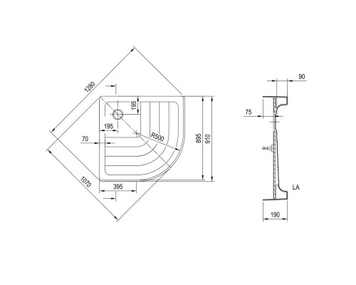 RAVAK XAU0000001 Поддон RONDA 90 ST U
