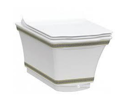 Чаша подвесного унитаза IDEVIT Neo Classic Iderimless (3304-0616-0088) белый/декор золото