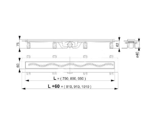 ALCAPLAST APZ8-950m Водосточный желоб APZ8- 950 (Чехия)