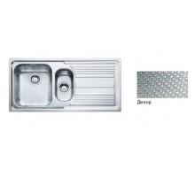 FRANKE (101.0381.837) LLL 651, кухонна мийка , крило праворуч, нержавіюча сталь декор, вентиль 3 1/2"і сифон у комплекті