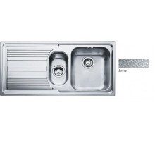 FRANKE (101.0381.836) LLL 651, кухонна мийка , крилоліворуч, нержавіюча сталь декор, вентиль 3 1/2"і сифон у комплекті