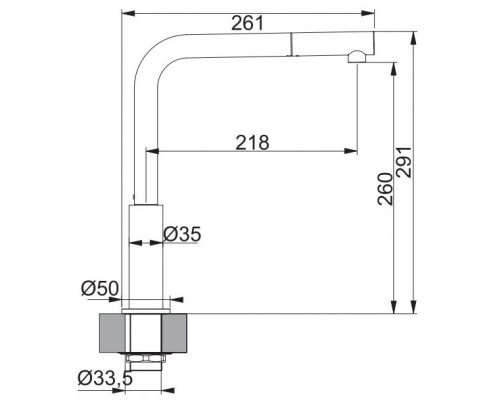 FRANKE (115.0373.945) Змішувач з виносним шлангом Neptune Evo, хром / чорний