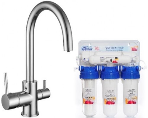 Комплект: DAICY-U смеситель для кухни, Ecosoft Standart система очистки воды (3х ступенчатая)