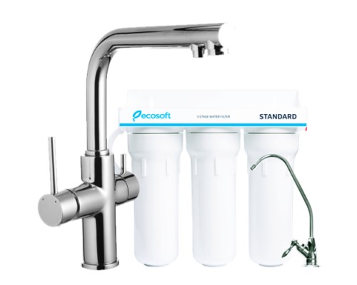 Комплект: DAICY смеситель для кухни, Ecosoft Standart система очистки воды (3х ступенчатая)