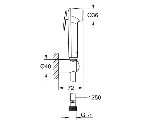 GROHE New Tempesta-F 26356IL0 Trigger Spray Set биде лейка (белая) + шланг 125 см