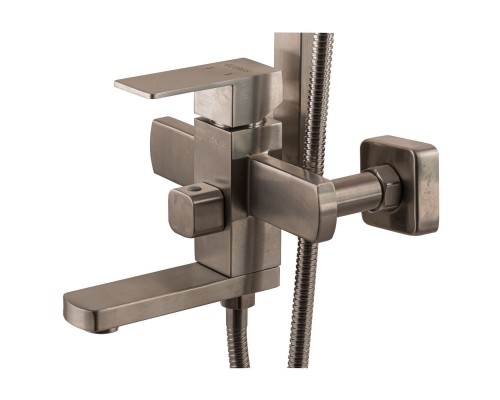 GLOBUS LUX SBQ-SH-02 Душевая система квадратная НЕРЖАВЕЙКА с гусаком