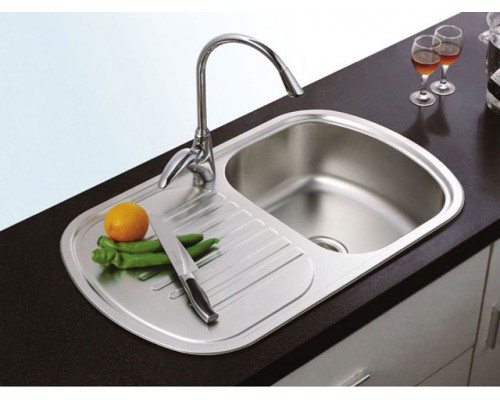 AQUAWORLD ММ051-C | Мойка "CATANIA" 800*490 сатин с сифоном (без отв.) AW7705ZSsatin 1*5 (штука)