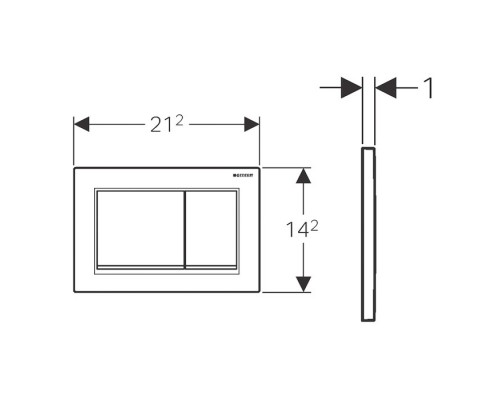 GEBERIT 115.080.KJ.1 Смывная клавиша "Omega 30", пластик, белый/ хром глянец /белый