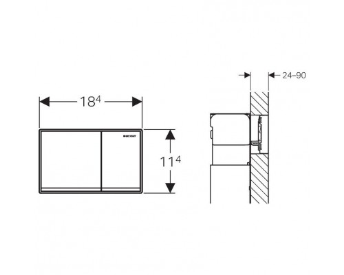 GEBERIT 115.081.GH.1 Смывная клавиша "Omega 60", металл, шлифованный хром