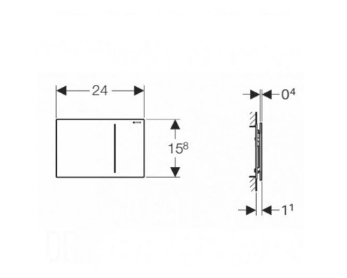 GEBERIT 115.620.00.1 Смывная клавиша "Sigma70", двойной смыв, для индивидуальной вставки