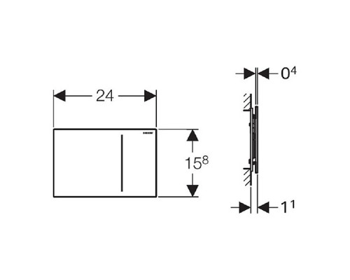 GEBERIT 115.625.00.1 Смывная клавиша "Sigma70", двойной смыв, для Sigma бачков 8 см, для индивидуаль