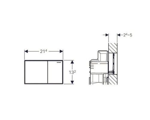 GEBERIT 115.640.SQ.1 Смывная клавиша Sigma 60, двойной смыв, стекло каштановое