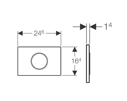 GEBERIT 115.907.KM.1 Смывная клавиша Sigma10, бесконтактный смыв унитаза, 230В, двойной автоматическ