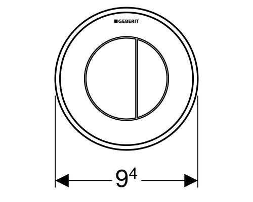GEBERIT 116.042.46.1 Пневмокнопка управления смывом унитаза type 01, двойной смыв, хром матовый