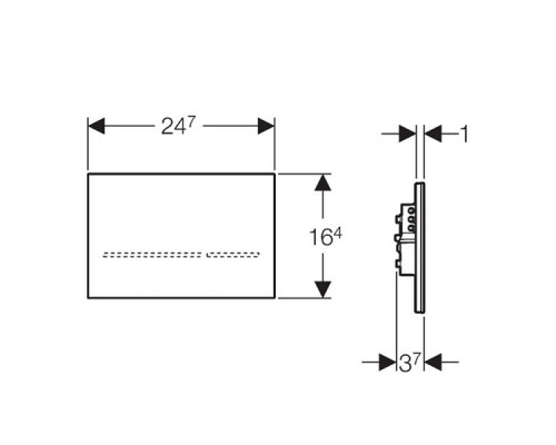 GEBERIT 116.090.SM.1 Смывная клавиша Sigma 80,электроника, зеркальное стекло (UP 320)