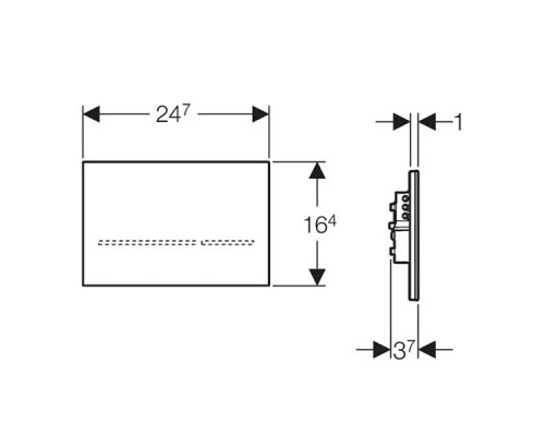 GEBERIT 116.092.SG.1 Смывная клавиша Sigma80, двойной смыв, бесконтактная, черное стекло
