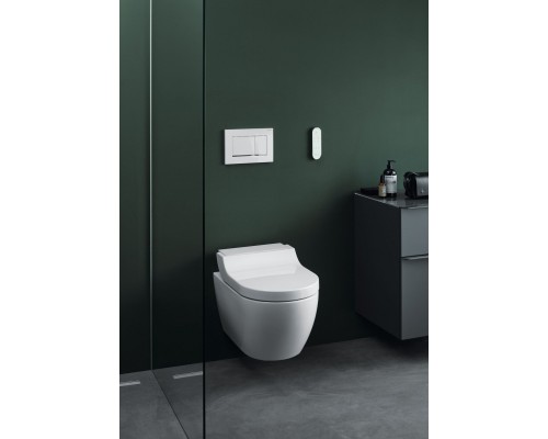 GEBERIT 146.294.SI.1 Кришка-биде AquaClean Tuma Comfort с подвесным унитазом Rimfree: белое стекло