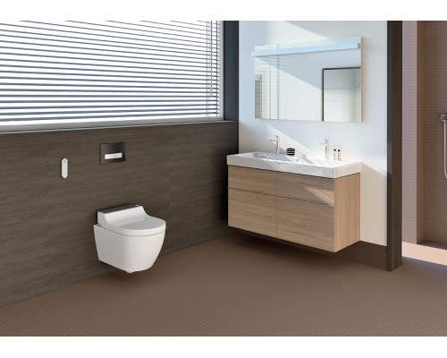 GEBERIT 146.294.SJ.1 Кришка-биде AquaClean Tuma Comfort с подвесным унитазом Rimfree: черное стекл
