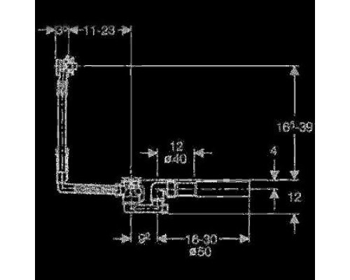 GEBERIT 150.017.00.1 Слив-перелив с пробкой на цепочке для стандартной ванны