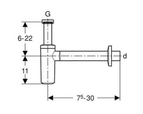 GEBERIT 151.035.21.1 Сифон для умывальника, хром глянцевый, d40