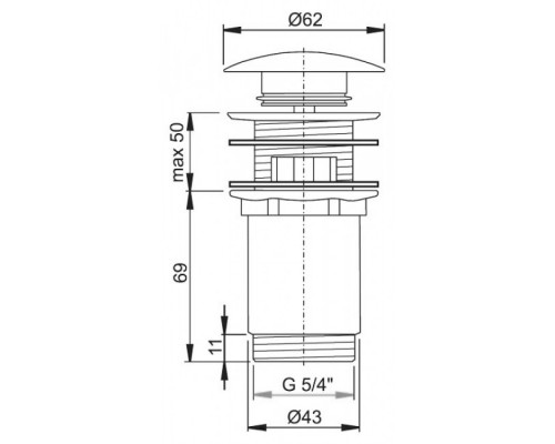 KOLO Зливний клапан push-open (для Умывальників без переливу) 99110000