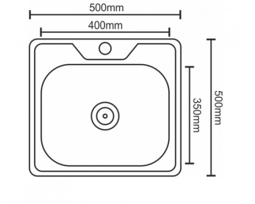 PLATINUM (Imperial) 5050 Мойка 500х500х160 наклад. Satin 0,6мм
