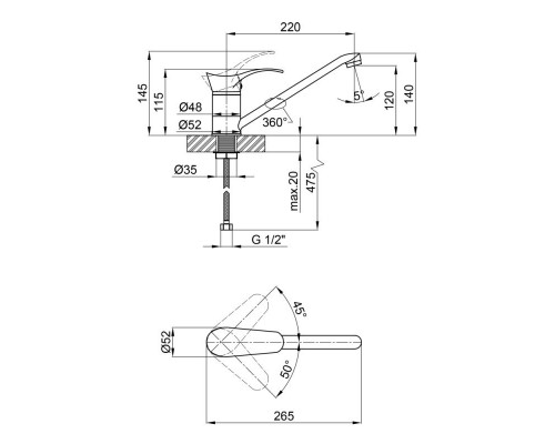 Qtap смеситель для кухни  Eris СRM 003