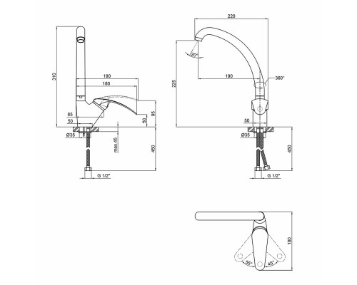 Змішувач для кухні Qtap Mars WHI 007 білий