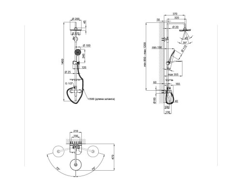 Душова панель Plava 1004 Chrome Qtap QT1004CRM